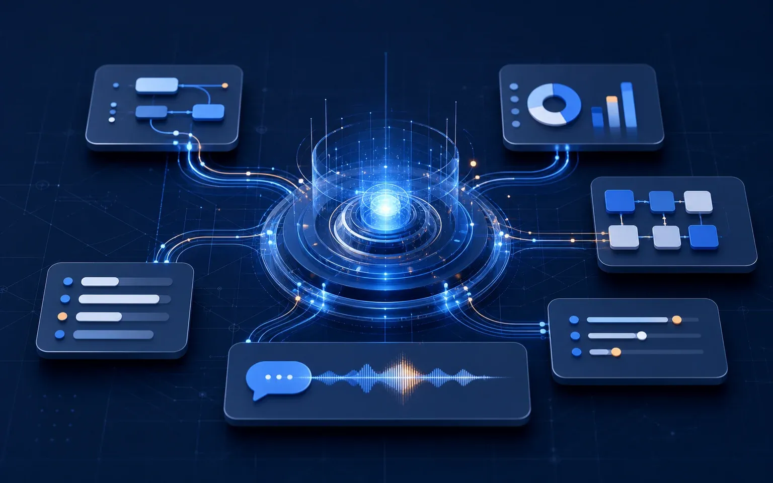 Connected AI software workflow modules
