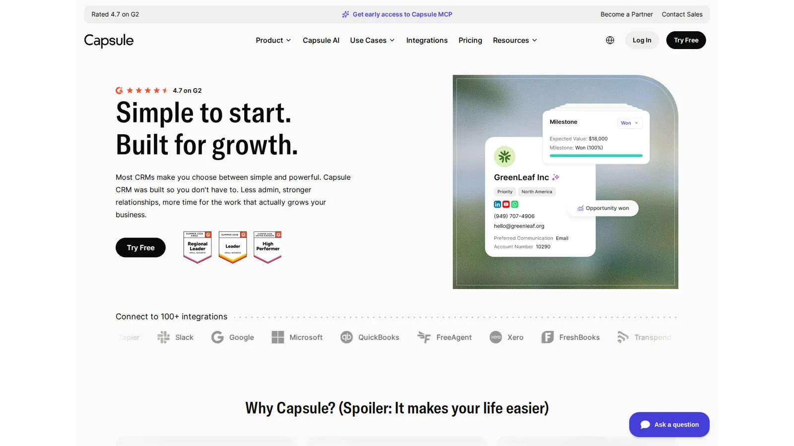 Capsule product interface